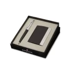Sheaffer Gift Set 100 9313 Ballpoint Pen with Business Card Holder Glossy Black with Chrome Trims
