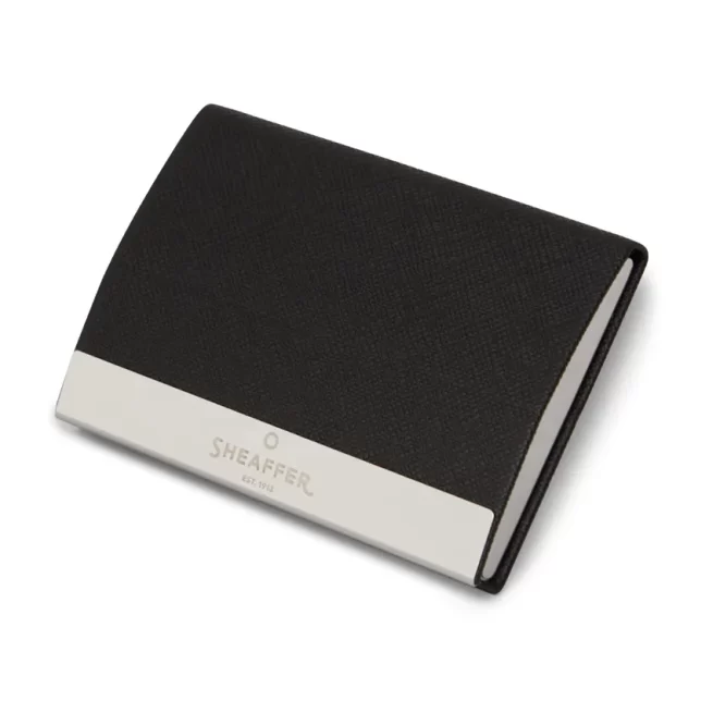 Sheaffer Gift Set 100 9313 Ballpoint Pen with Business Card Holder Glossy Black with Chrome Trims