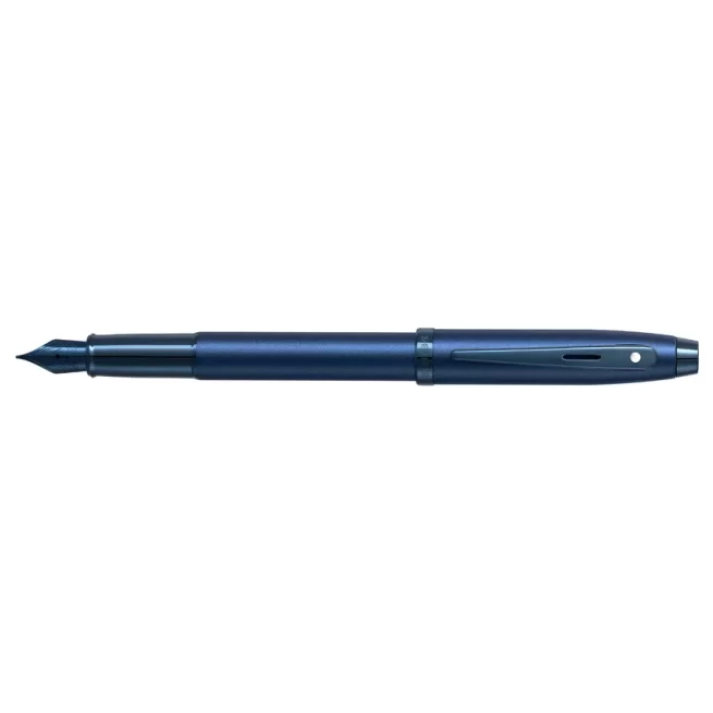 Sheaffer® 100 9371 Satin Blue Fountain Pen With PVD Blue Trim - Medium