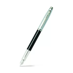 Sheaffer Gift 100 9313 Fountain Pen (Fine) Black and Brushed Chrome with Chrome-Plated Trim