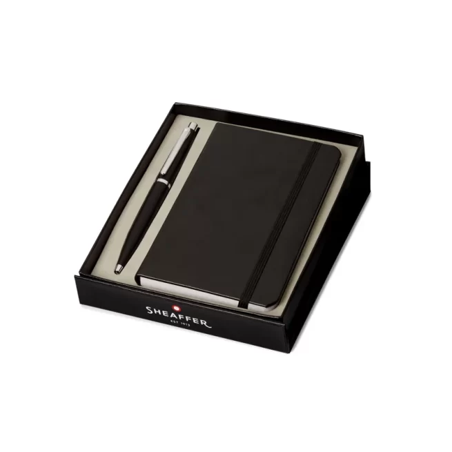 Sheaffer 9405 Gift Set VFM Ballpoint Pen with A6 Notebook Matte Black with Chrome Trims