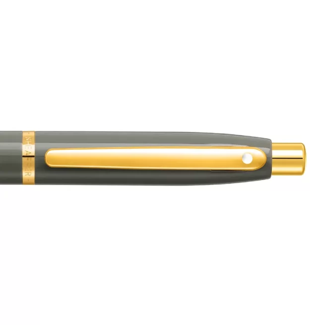 Sheaffer® VFM 9427 Glossy Light Gray Ballpoint Pen With PVD Gold-Tone Trim