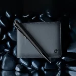 Lapis Bard Gift Set Torque Ballpoint Pen with Ducorium Graphite Wallet Black with Black Trims
