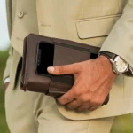 Pennline Superbook-Mini Organiser with Wireless Charging and 4000mAh Powerbank - Coffee Brown