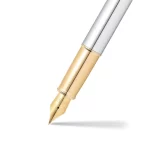 Sheaffer 9340 Gift 100 Fountain Pen Bright Chrome with Gold Tone Trim