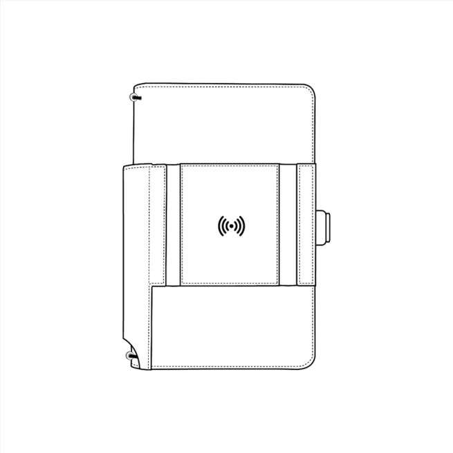 Pennline Superbook-Mini Organiser with Wireless Charging and 4000mAh Powerbank - Coffee Brown
