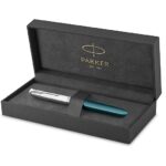 Parker 51 Teal Blue Chrome Trim Fountain Pen 2123506