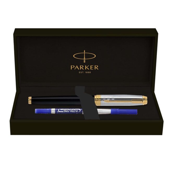 Parker Ambient Deluxe Black Gold Trim Rollerball Pen 9000014113