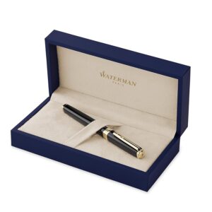 Waterman Exception Slim Black Gold Trim Fountain Pen &lrm;S0636940