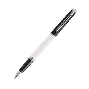 Waterman H&eacute;misph&egrave;re Colour Blocking Black & White Chrome Trim Fountain Pen 8901198913726