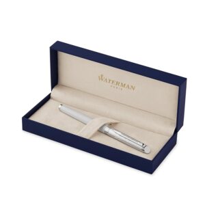 Waterman H&eacute;misph&egrave;re Colour Blocking Black & White Chrome Trim Rollerball Pen &lrm;S0921290