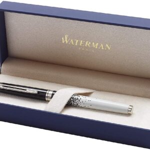 Waterman H&eacute;misph&egrave;re Colour Blocking Black & Blue Chrome Trim Rollerball Pen &lrm;1904600