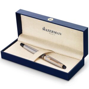 Waterman Expert STAINLESS STEEL GOLD TRIM Rollerball Pen &lrm;S0951980