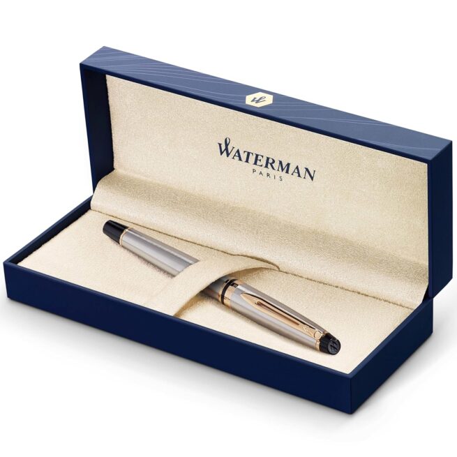 Waterman Expert STAINLESS STEEL GOLD TRIM Rollerball Pen S0951980