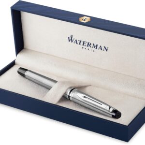 Waterman Expert STAINLESS STEEL CHROME TRIM FOUNTAIN PEN &lrm;S0952060