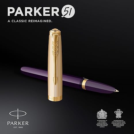 Parker 51 Deluxe Plum Gold Trim Fountain Pen 2123517