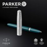 Parker 51 Teal Blue Chrome Trim Fountain Pen 2123506