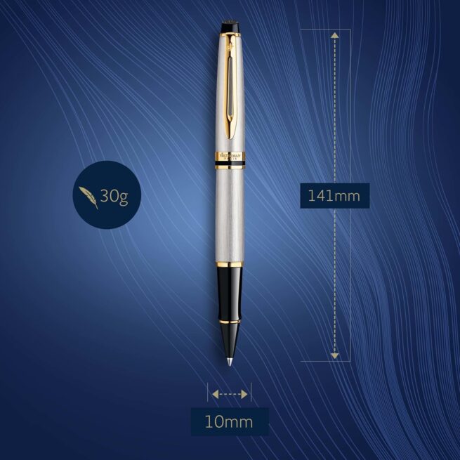 Waterman Expert STAINLESS STEEL GOLD TRIM Rollerball Pen S0951980