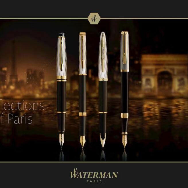 Waterman  Expert Reflections of Paris Gold Trim Ballpoint Pen
