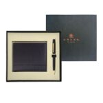 Cross Coventry Black Lacquer/Gold BP Pen with Black Leather Card Wallet-AT0662-11
