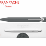 Caran D'Ache 849 Classic Line Matte Grey Roller Ball Pen {WP33528}.